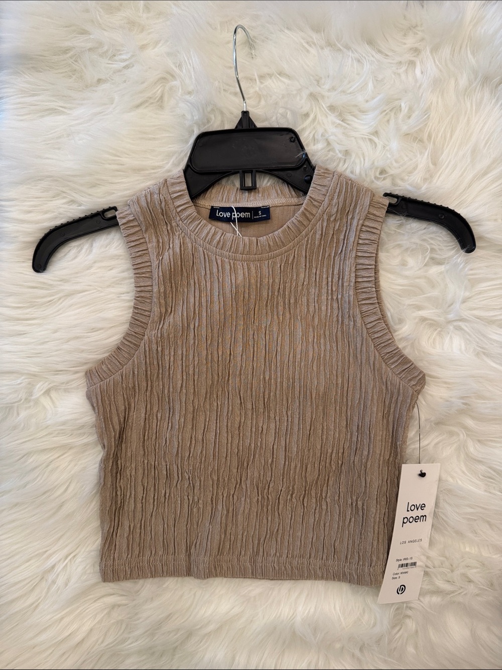 Sleeveless Wide-Leg Knit Two Piece Set in Beige - Picture 3 of 4